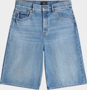 7 For All Mankind Mens Wide-Leg Jean Shorts
