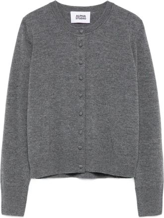 Alpha Studio buttoned wool cardigan - Grey