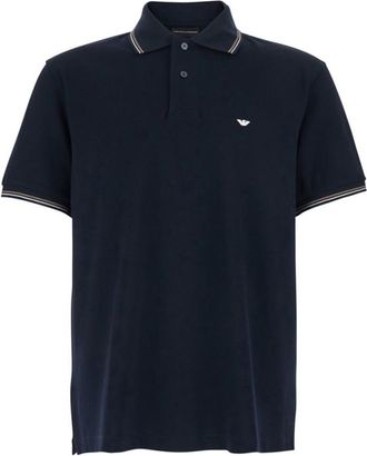 Emporio Armani Navy Blue Embroidered Logo Polo