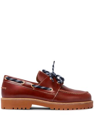 Claudie Pierlot lace-up fastening boat shoes - Brown