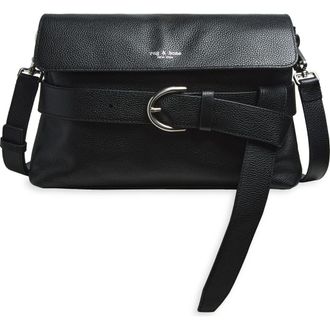 Rag & Bone Lexington Flap Leather Crossbody Bag in Black at Nordstrom