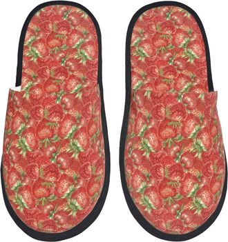 Generic Camping Slippers Strawberry Warm Cotton Slippers Soft Indoor Shoes For Room Ladies Home L