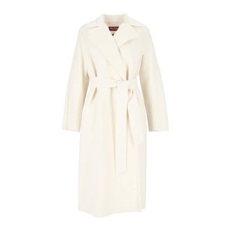 Max Mara Cappotto Cles - Dames - Mantels - Wit - Maat: M Zijde