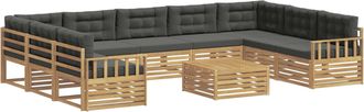 vidaXL Conjunto De Sof&aacute;s De Exterior 10 Uds. Blanco Y Antracita Vidaxl