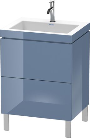 Duravit Lavabo Para Muebles Duravit L-cube C-bonded Con Base De Pie, 60x48 Cm, 2 Extra&iacute;bles, Sin Rebosadero, 1 Agujero Para Grifo, Color: Laca De Alto Brillo 