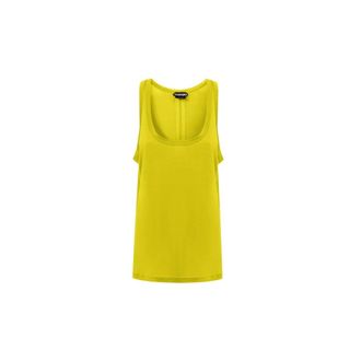 Tom Ford Sleeveless Tops, female, Yellow, Size: 2XS Round Neck Tank Top