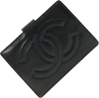 Chanel Pre-owned Bi-fold Portemonnee - Dames - Vintage Accessoires - Zwart - ONE Size - Leer - Vintage