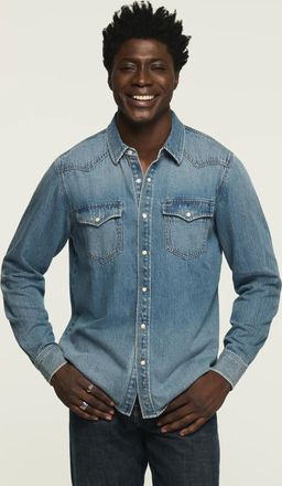 Lucky Brand Mens Denim Western Shirt