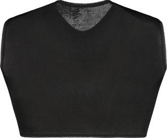 ANNA OCTOBER Lace-Trimmed Knit Crop Top - Black