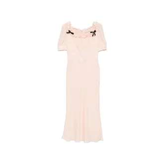 Alessandra Rich Ruffled Silk-jacquard Midi Dress