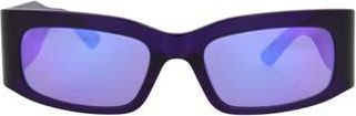 Balenciaga 56mm Rectangular Sunglasses in Violet Violet Violet at Nordstrom Rack