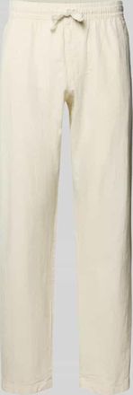 Jack & Jones Jack & Jones Relaxed Fit Hose aus Baumwoll-Leinen-Mix Modell KANE in Beige, Gr&ouml;&szlig;e XXL