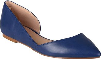 Journee Collection Cortni Flat Womens Shoes Blue : 6.5 M, Faux Leather