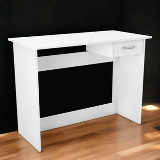Dmora Scrivania Bargagli, Scrittoio multiuso, Tavolo per ufficio porta pc, Piano di lavoro, 101x49 h76 cm, Bianco opaco - Dmora