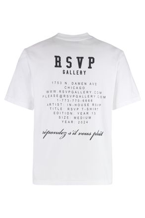 A Gold E Logo-Print Cotton Crew-Neck T-Shirt - White