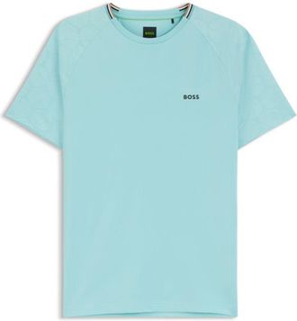 BOSS Active moisture-wicking T-shirt with tennis-ball embossing