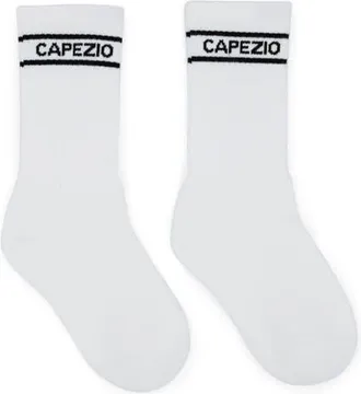 Capezio Varsity Crew Sock in White at Nordstrom, Size Small