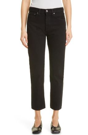 Toteme Womens Twisted Seam High Waist Straight Leg Jeans in Black at Nordstrom, Size 24 X 32
