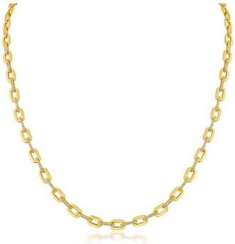 Kenneth Jay Lane Delicate Link Cubic Zirconia Necklace in Gold Plated at Nordstrom