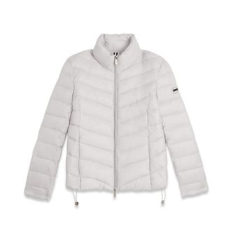 Freddy Piumino donna trapuntato con collo alto e finitura lucida