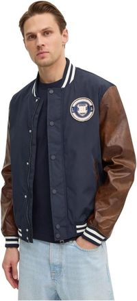 Guess Varsity Bomber - Heren - Bomber jackets - Blauw - S - Polyester - Jassen