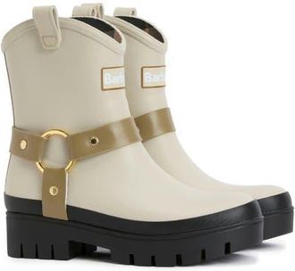 Barbour Elley Harness Rain Boot in Light Oak/Bleached Olive at Nordstrom, Size 10