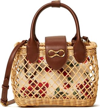 Twin-Set Bicolor Straw Bucket Bag