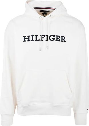 Tommy Hilfiger White Cotton Polyester Men Hoodie