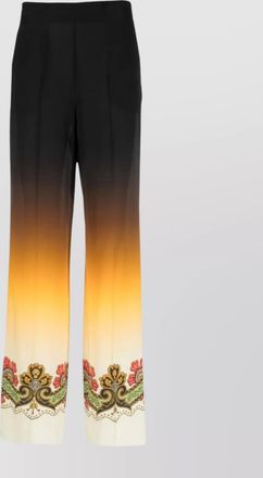 Etro printed high waist wide leg trousers