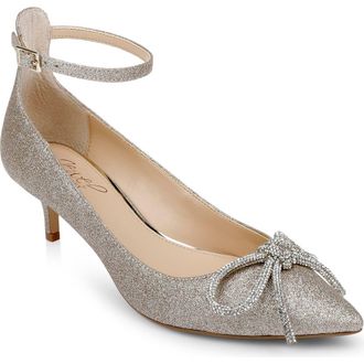 Badgley Mischka Geranium Pointed Toe Kitten Heel Pump in Light Gold at Nordstrom Rack, Size 8