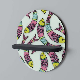 OEM Estante Ovalado Indian Fish Negro