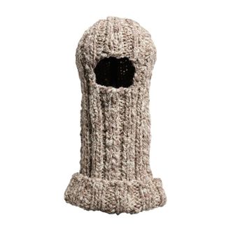 Dolce & Gabbana Luxe Gebreide Bivakmuts Wintermuts - Heren - Accessoires - Beige - Maat: ONE Size Wol