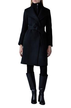 Mackage Norita Wool Coat with Removable Bib in Black at Nordstrom, Size Xx-Large