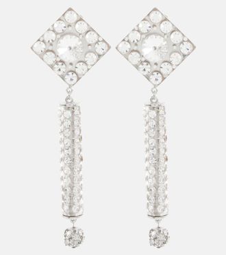 Alessandra Rich Orecchini pendenti a clip con cristalli