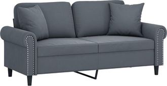 vidaXL Sofá de 2 plazas con cojines terciopelo gris oscuro 140 cm Vidaxl