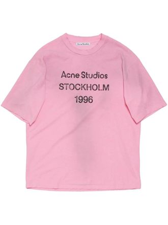 Acne Studios T-shirt con effetto vissuto - Rosa