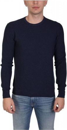 Gran Sasso Vintage Crewneck Sweater - Heren - Ronde hals truien - Blauw - L - Wol - Truien & Vesten