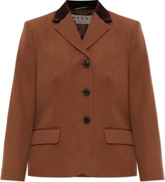 Marni Wollen blazer - Dames - Blazers - Bruin - S - Wol - Jassen