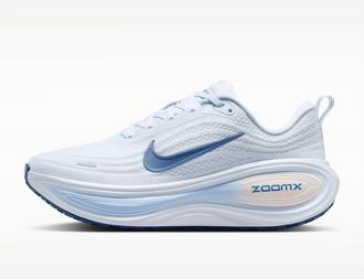 Nike Womens Vomero Plus Road Running Shoes In White/aluminium/football Grey/mystic Navy