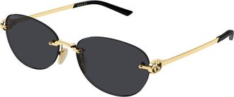 Gucci GG2230SA Asian Fit 001 Womens Sunglasses Gold Size 59 - Free RX Lenses - Free RX Lenses