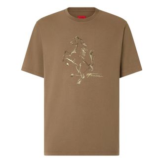 Ferrari T-Shirts, male, Green, Size: XL Horse-graphic T-shirt