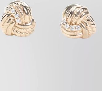 Bottega Veneta crystal-embellished knotted stud earrings