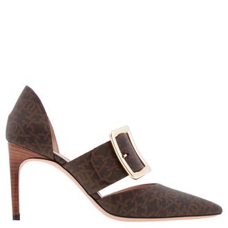 Bally Jessye 85 Buckle Monogram Pumps