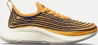 Athletic Propulsion Labs Womens Techloom Zipline Running Sneaker In Mango/royal Navy/ivory