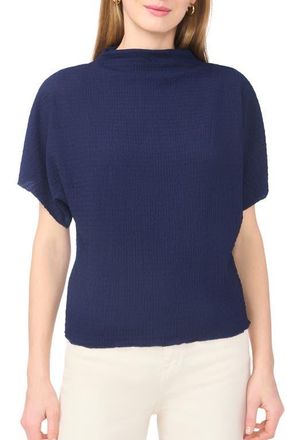 Vince Camuto Textured Mock Neck Top in Classic Navy at Nordstrom, Size X-Small P