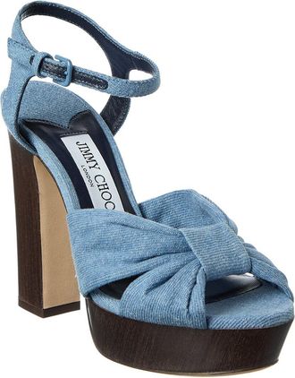 Jimmy Choo London Heloise 120 Denim Platform Sandal