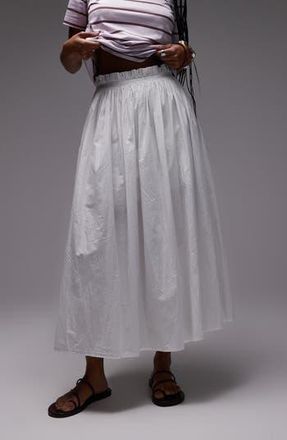 Topshop Laundered Crinkle Cotton Maxi Skirt in Ivory at Nordstrom Rack, Size 2 Us (Fits Like 0)