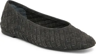 Dolce Vita Mycah Wovan Flat in Charcoal Woven Suede at Nordstrom, Size 9.5