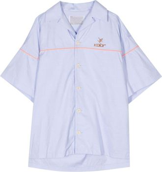Kolor logo-embroidered cotton shirt - men - Cotton - 3 - Blue