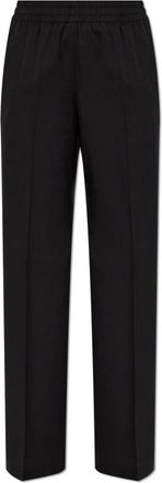 Golden Goose Zwarte Geplooide Broek - Dames - Straight fit broeken - Zwart - S - Wol - Broeken